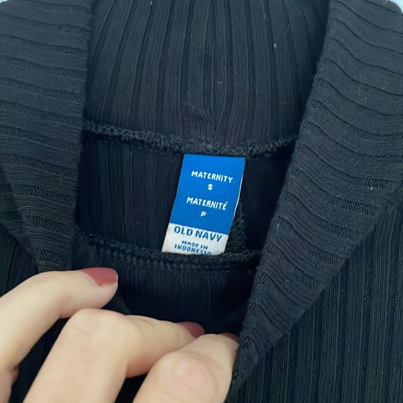 Black Old Navy Maternity/nursing Mockneck ribbed midi dress - Picture 2 of 6